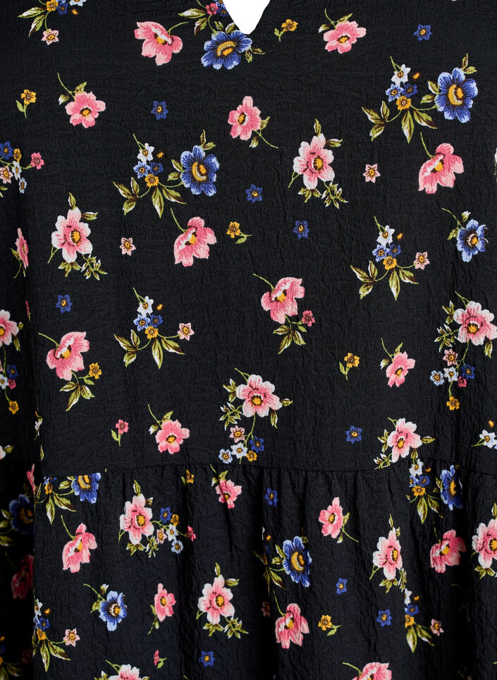 Robe courte coupe &eacute;vas&eacute;e, Noir, Packshot image number 2