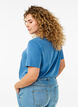 T-shirt basique en coton de couleur unie, Bleu, Model image number 1