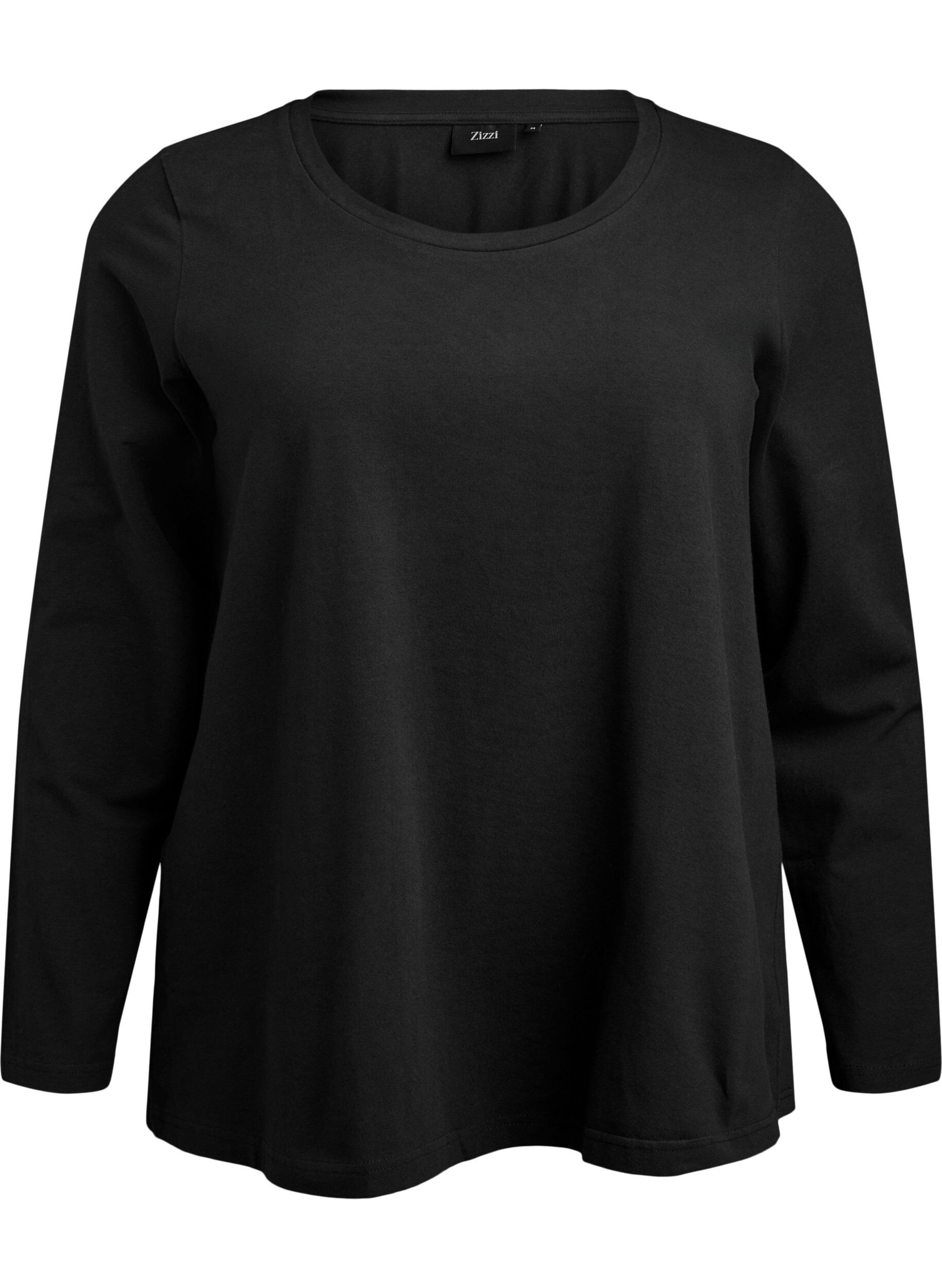Blouse basique en jersey &agrave; manches longues