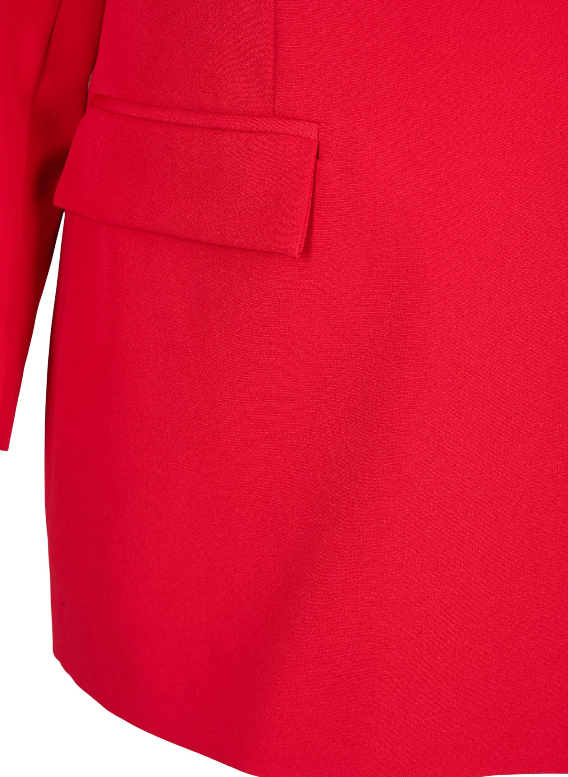 Zizzi Veste de costume dot&eacute;e de poches et de boutons dor&eacute;s, Tango Red, Packshot image number 3