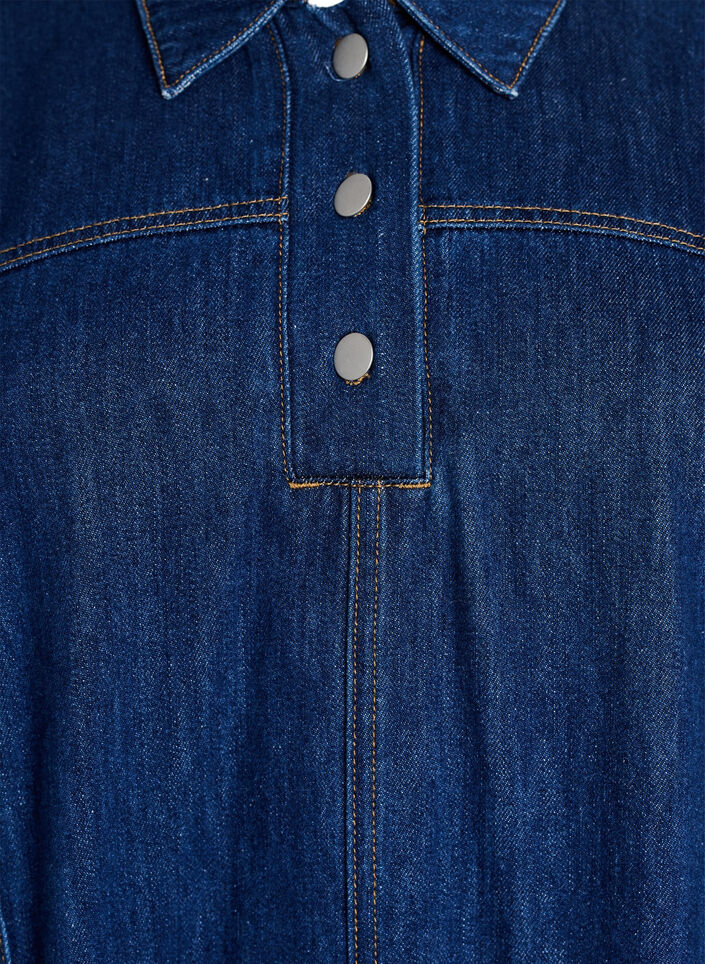 Robe courte en jean avec col et fermeture boutonn&eacute;e, Bleu, Packshot image number 2