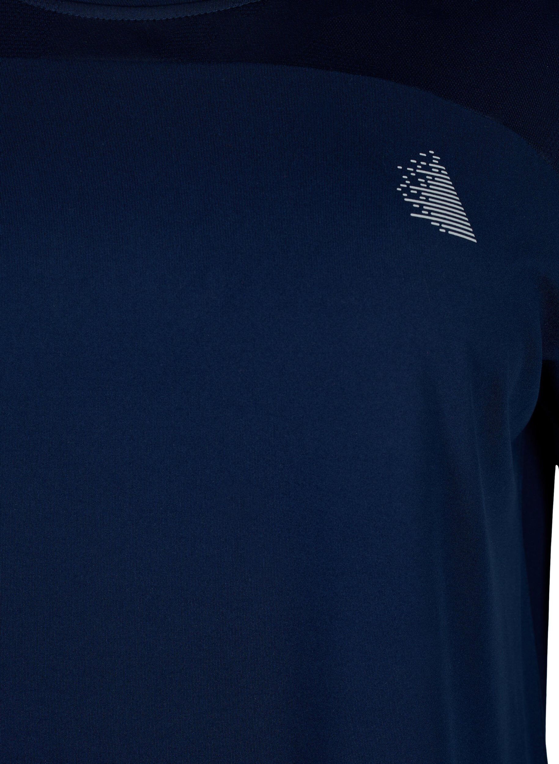 Zizzi T-shirt d'entra&icirc;nement &agrave; col rond, Black Iris ASS, Packshot image number 2