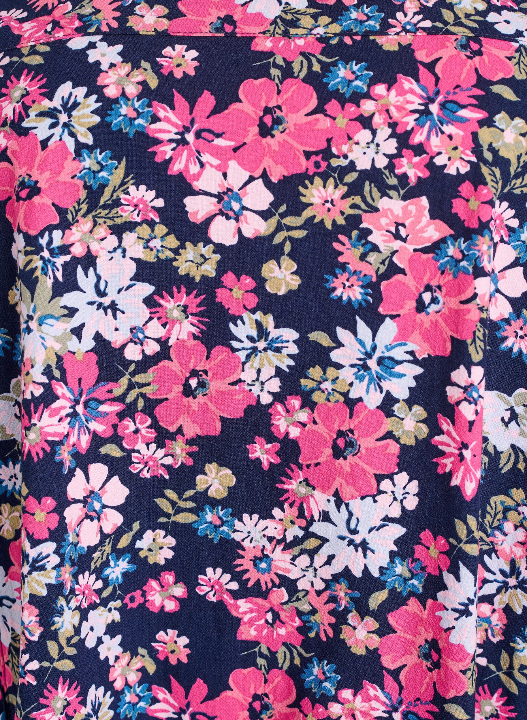 ZizziRobe en coton &agrave; manches courtes avec imprim&eacute;, Bleu, Packshot image number 2
