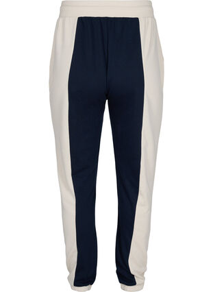 Pantalon de survêtement avec des bloques de couleurs, Night Sky/Off White, Packshot image number 1