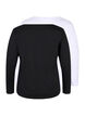 Lot de 2 blouses basiques en coton, Black/Bright W, Packshot image number 1