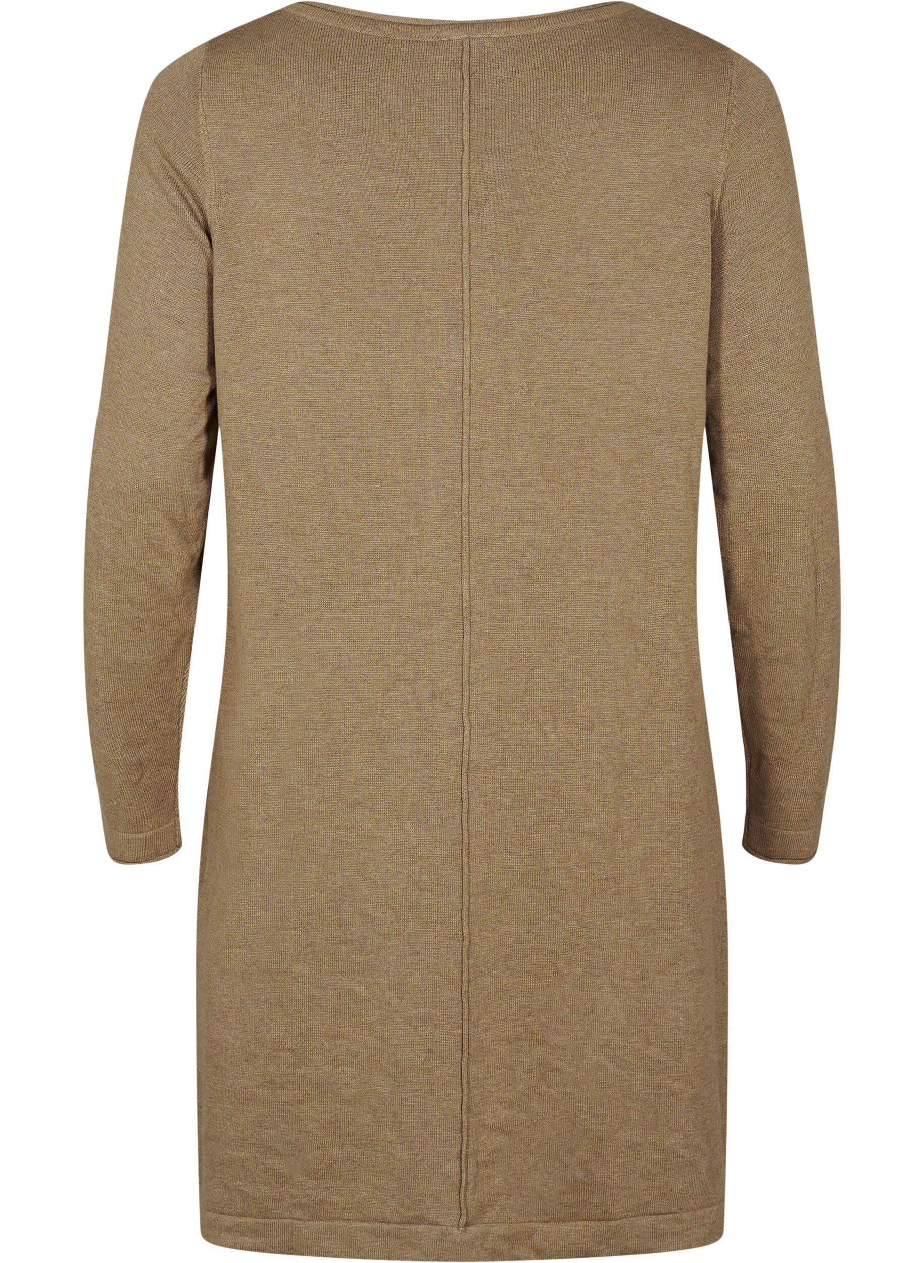 Zizzi Robes tricot&eacute;es en m&eacute;lange coton-viscose, Vert Kaki, Packshot image number 1