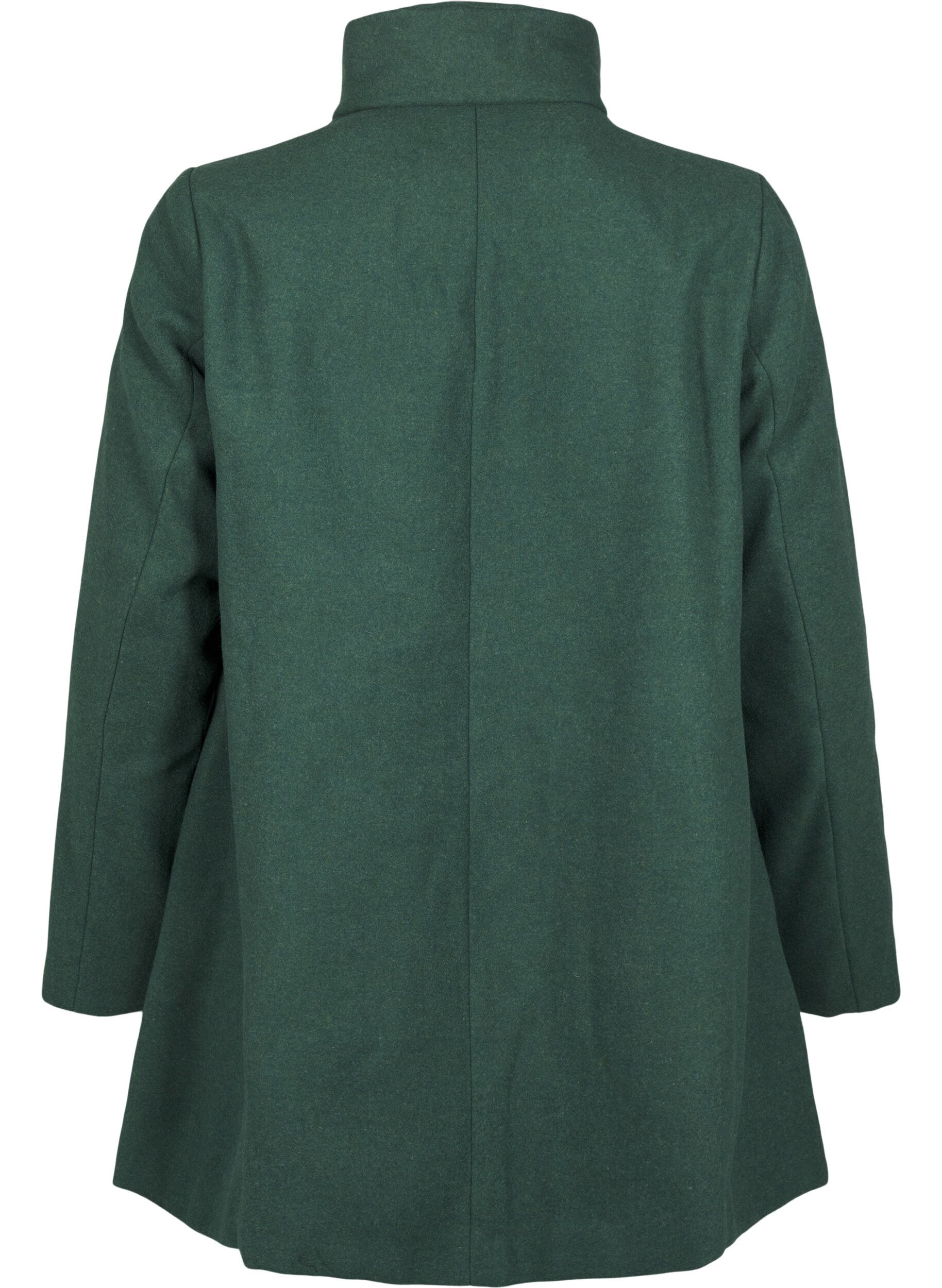 Zizzi Manteau court &agrave; coupe trap&egrave;ze, Trekking Green Mel., Packshot image number 1