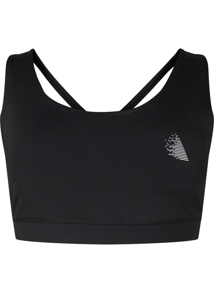 Soutien-gorge de sport avec bretelles croisées dans le dos, Black, Packshot image number 0