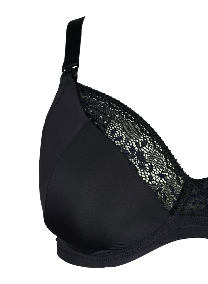 Soutien-gorge d'allaitement avec dentelle, Black, Packshot image number 2