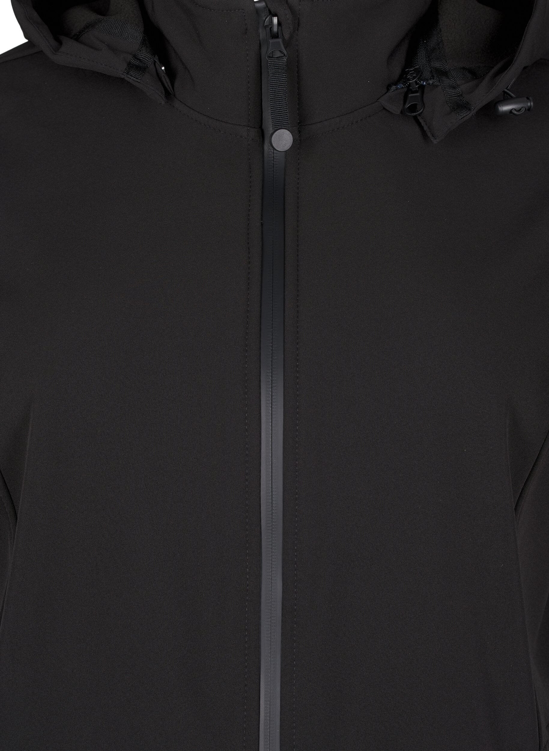 Zizzi Veste softshell avec capuche amovible, Noir, Packshot image number 2