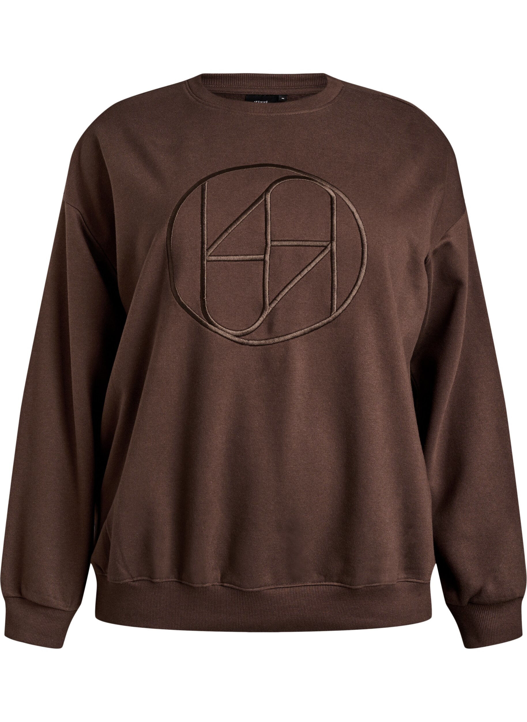 ZizziSweatshirt avec motif, Marron, Packshot image number 0