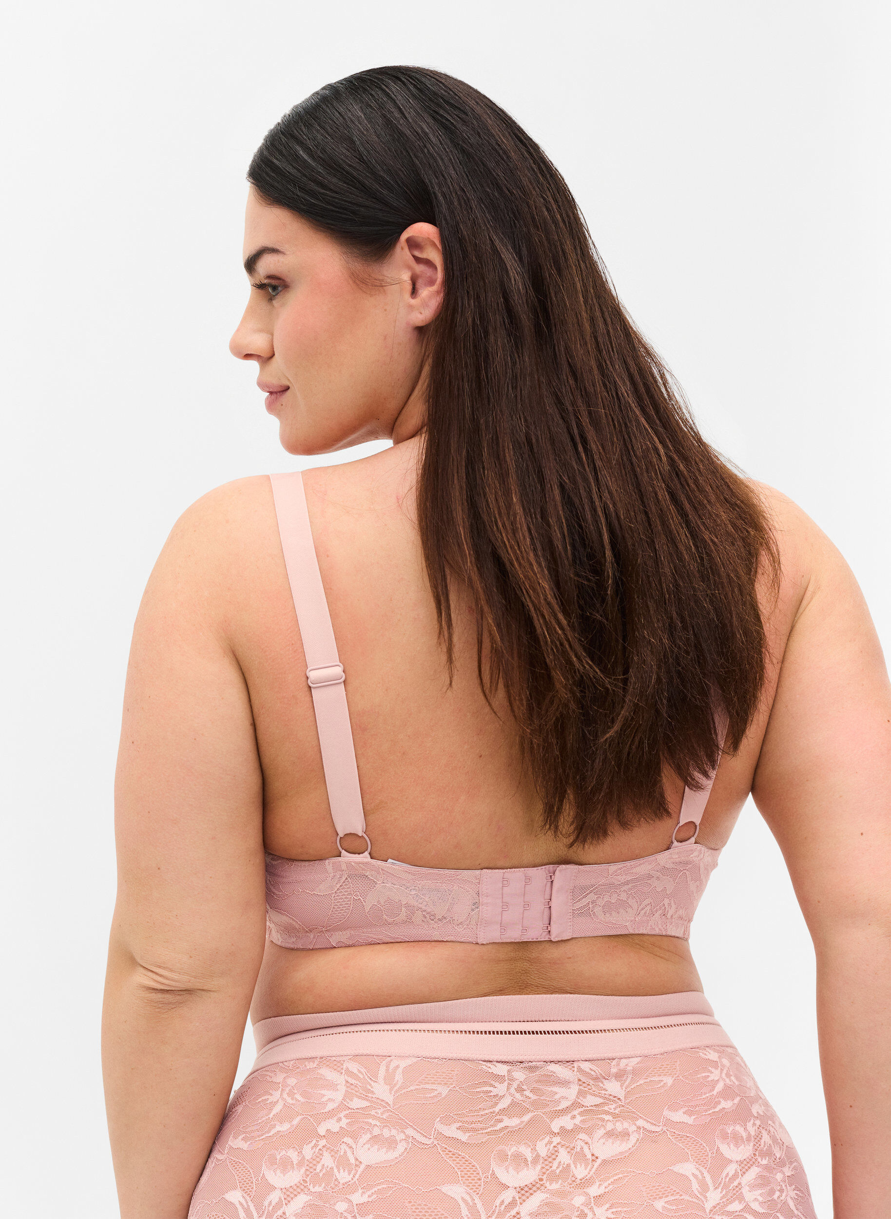 Zizzi Soutien-gorge en dentelle avec armature, Pale Mauve, Model image number 1