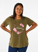 FLASH - T-shirt avec motif, Olive Night Flower, Model image number 0