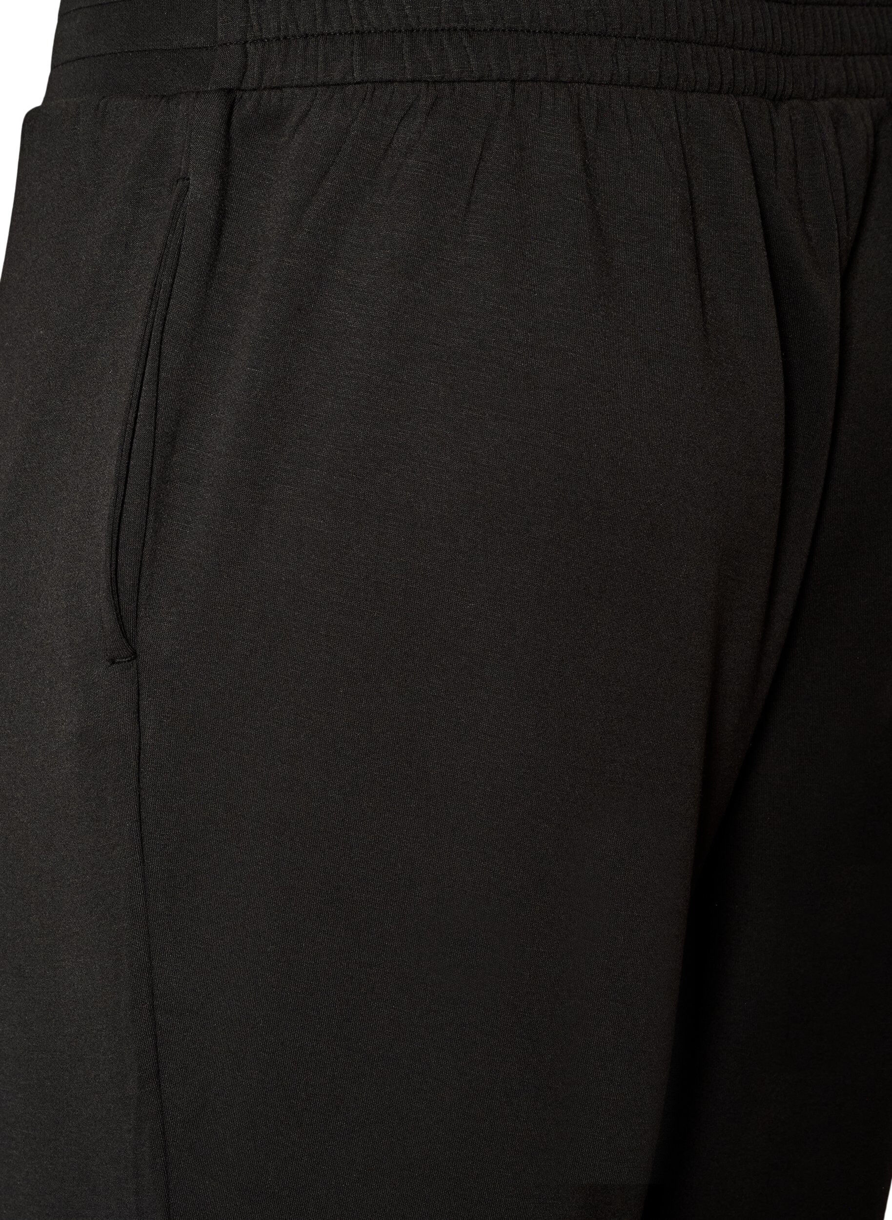 ZizziPantalon en jersey taille haute avec poches, Noir, Packshot image number 3