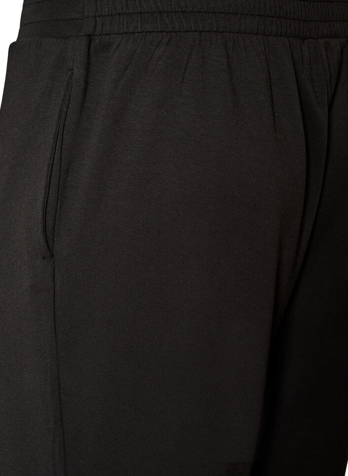Pantalon en jersey taille haute avec poches, Noir, Packshot image number 3