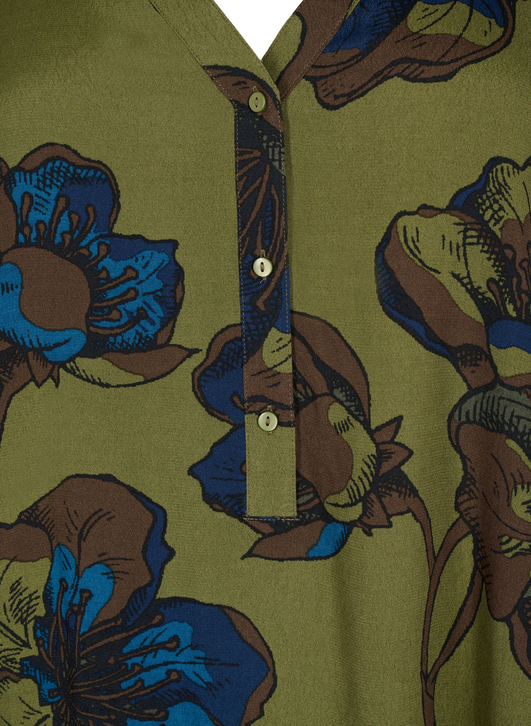 ZizziRobe imprim&eacute;e en viscose, Vert, Packshot image number 2