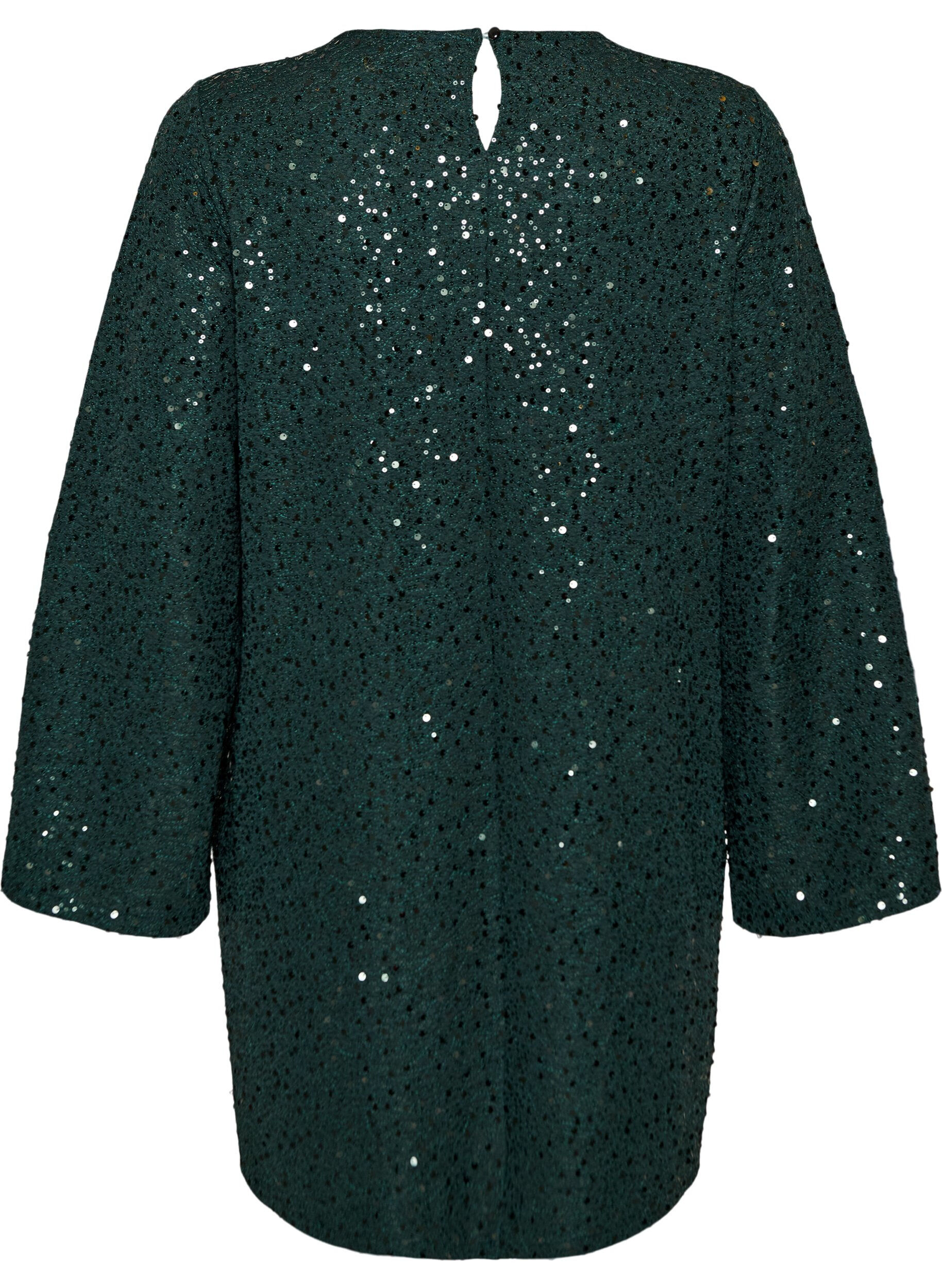 ZizziRobe courte en sequins &agrave; la coupe trap&egrave;ze, Vert fonc&eacute;, Packshot image number 1