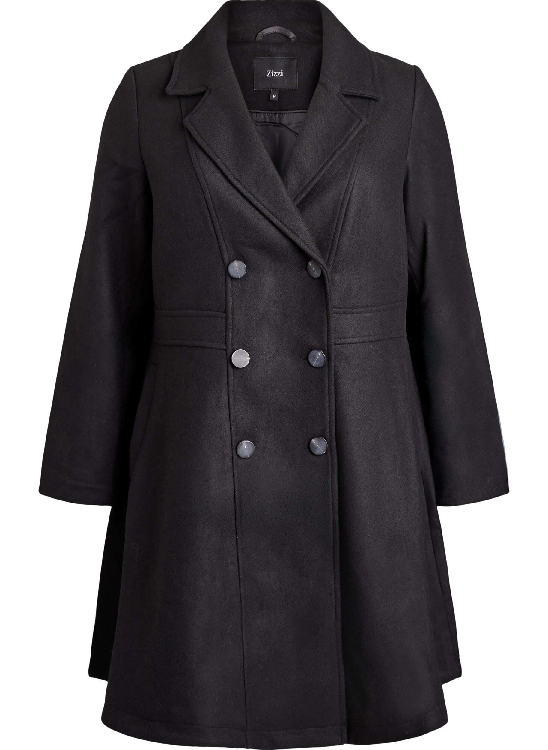 Manteau en laine coupe A avec poches