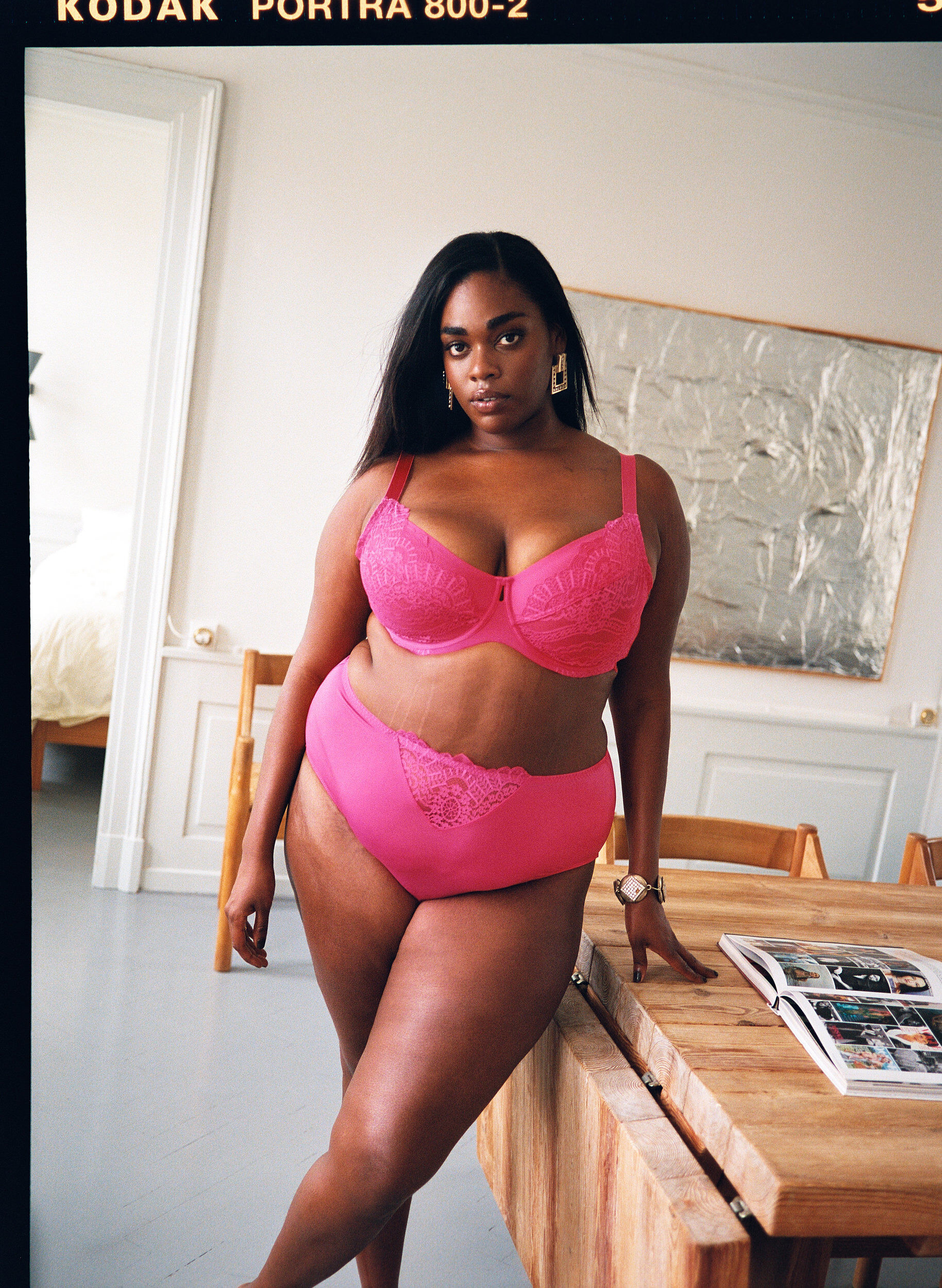 Zizzi Culotte brief en microfibre avec dentelle, Rose, Image image number 0