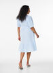 Robe midi &agrave; rayures en coton avec ceinture &agrave; nouer, Blanc, Model image number 2