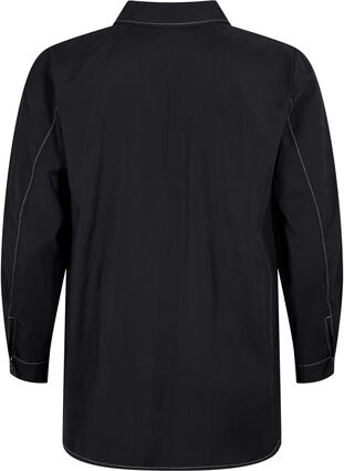 Chemise avec coutures contrastées, Black, Packshot image number 1