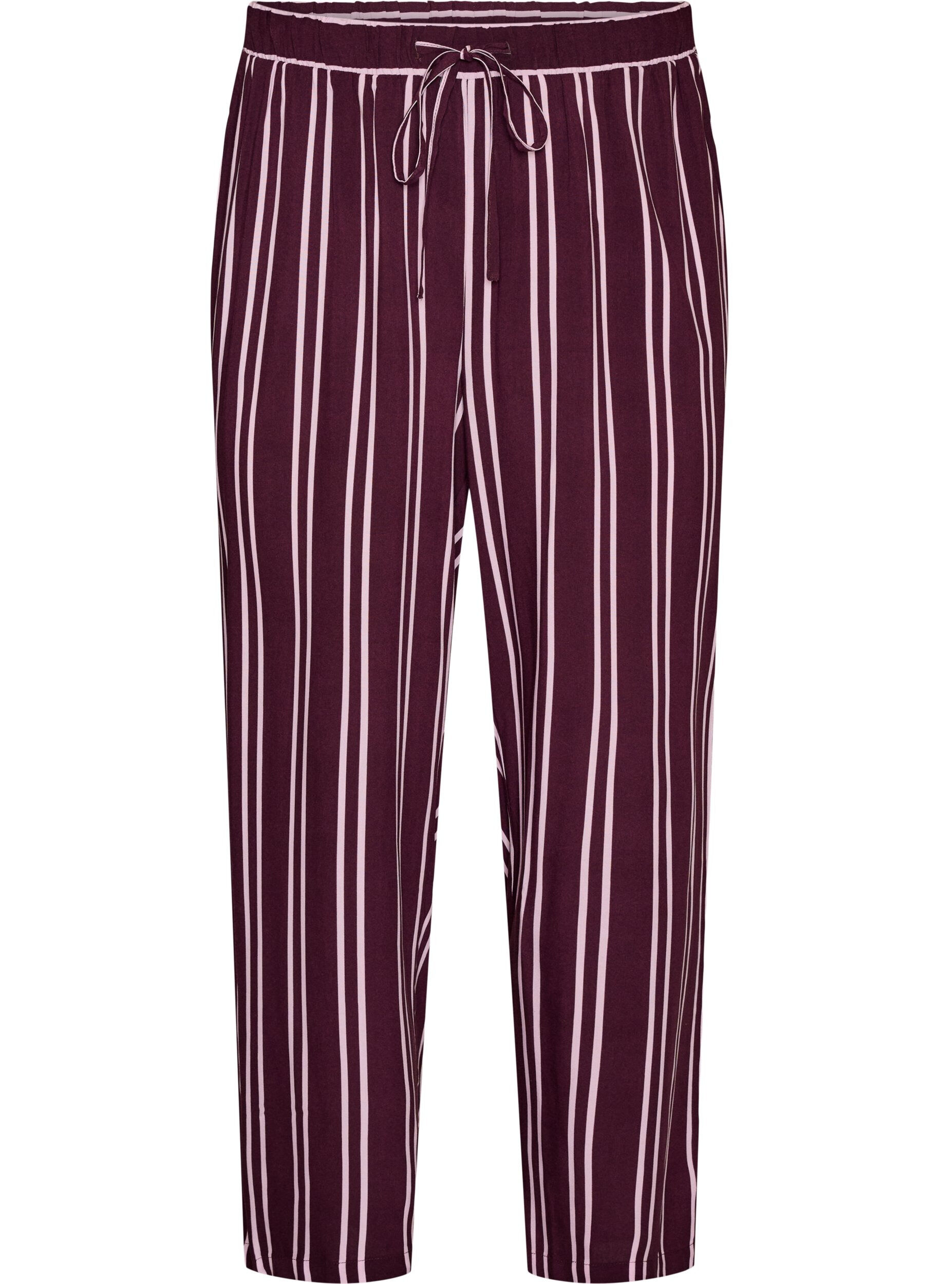 ZizziBas de pyjama ample &agrave; rayures, Bordeaux fonc&eacute;, Packshot image number 0