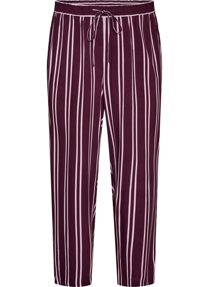 Bas de pyjama ample &agrave; rayures, Bordeaux fonc&eacute;, Packshot image number 0