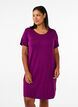 Chemise de nuit en viscose à manches courtes avec détail au dos, Violet, Model image number 0