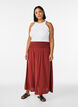 Jupe longue en viscose avec smocks, Bordeaux, Model image number 0