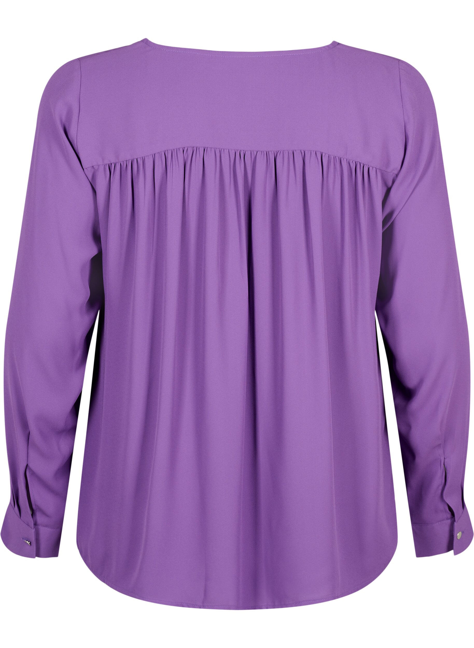 Zizzi Blouse &agrave; manches longues avec des plis &agrave; l'arri&egrave;re, Pansy, Packshot image number 1