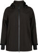 Veste courte softshell avec capuche amovible, Noir, Packshot image number 0