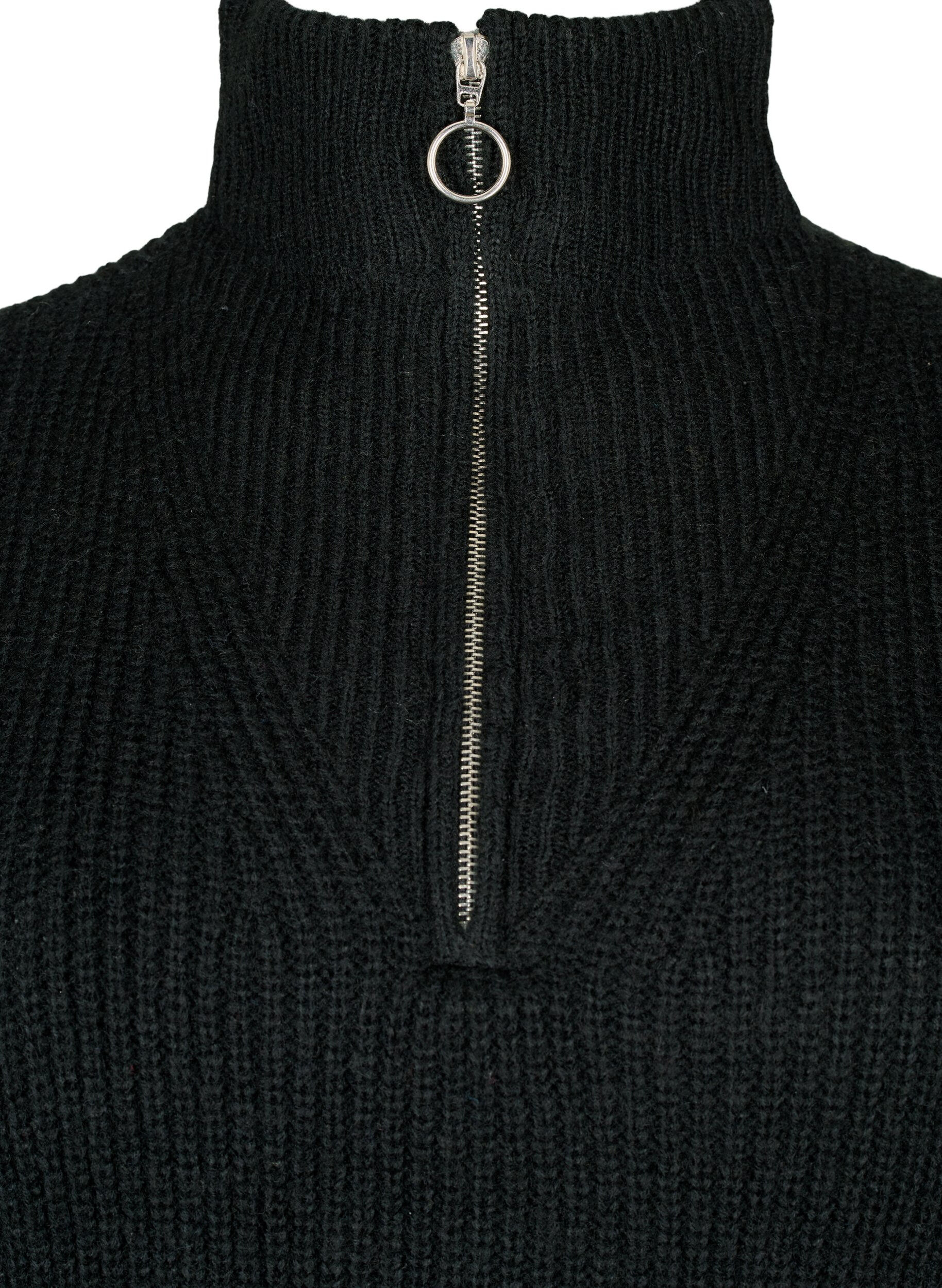 ZizziPull en tricot avec col haut et fermeture &eacute;clair, Noir, Packshot image number 2