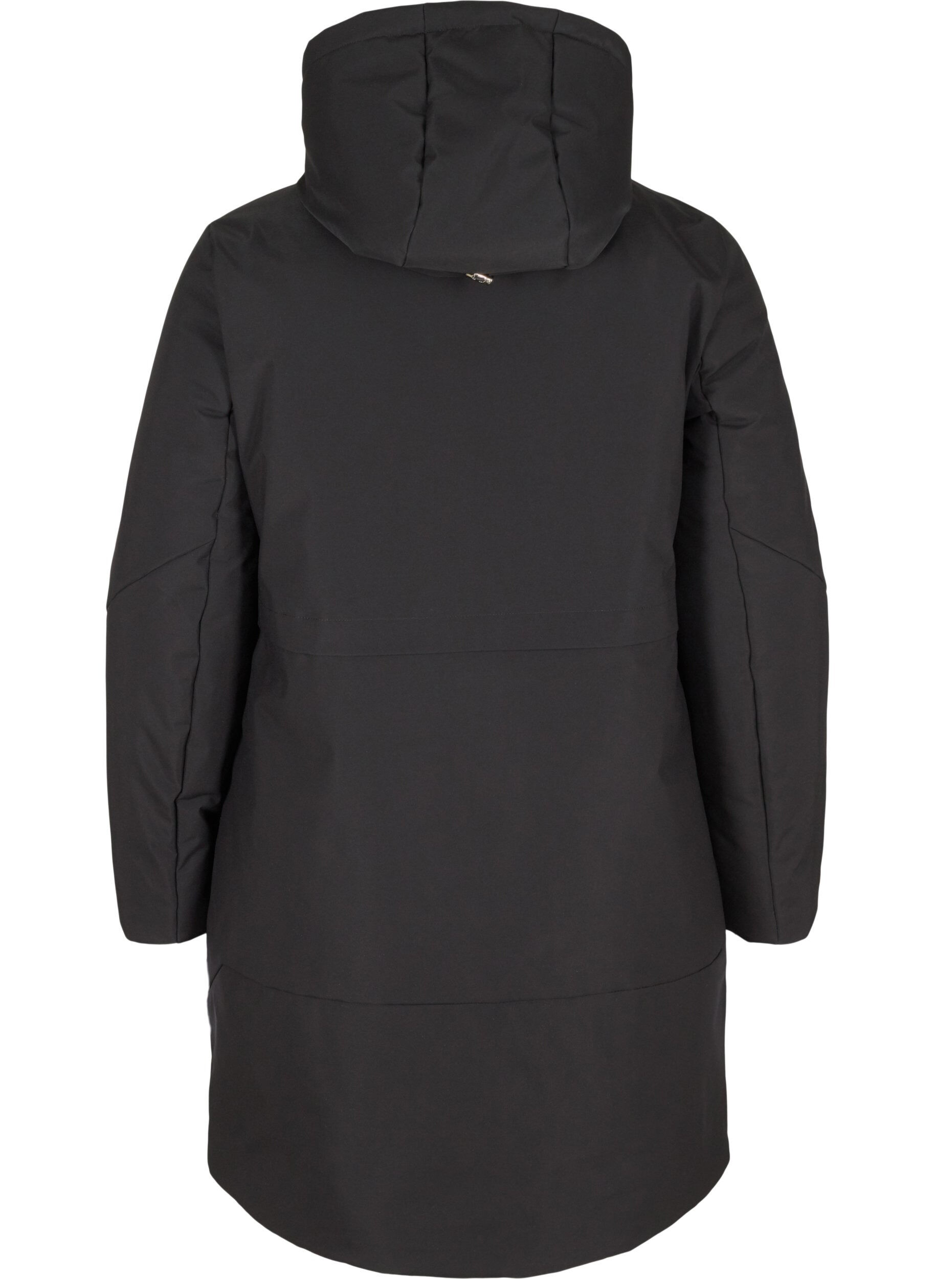Zizzi Veste d'hiver avec taille ajustable, Noir, Packshot image number 1