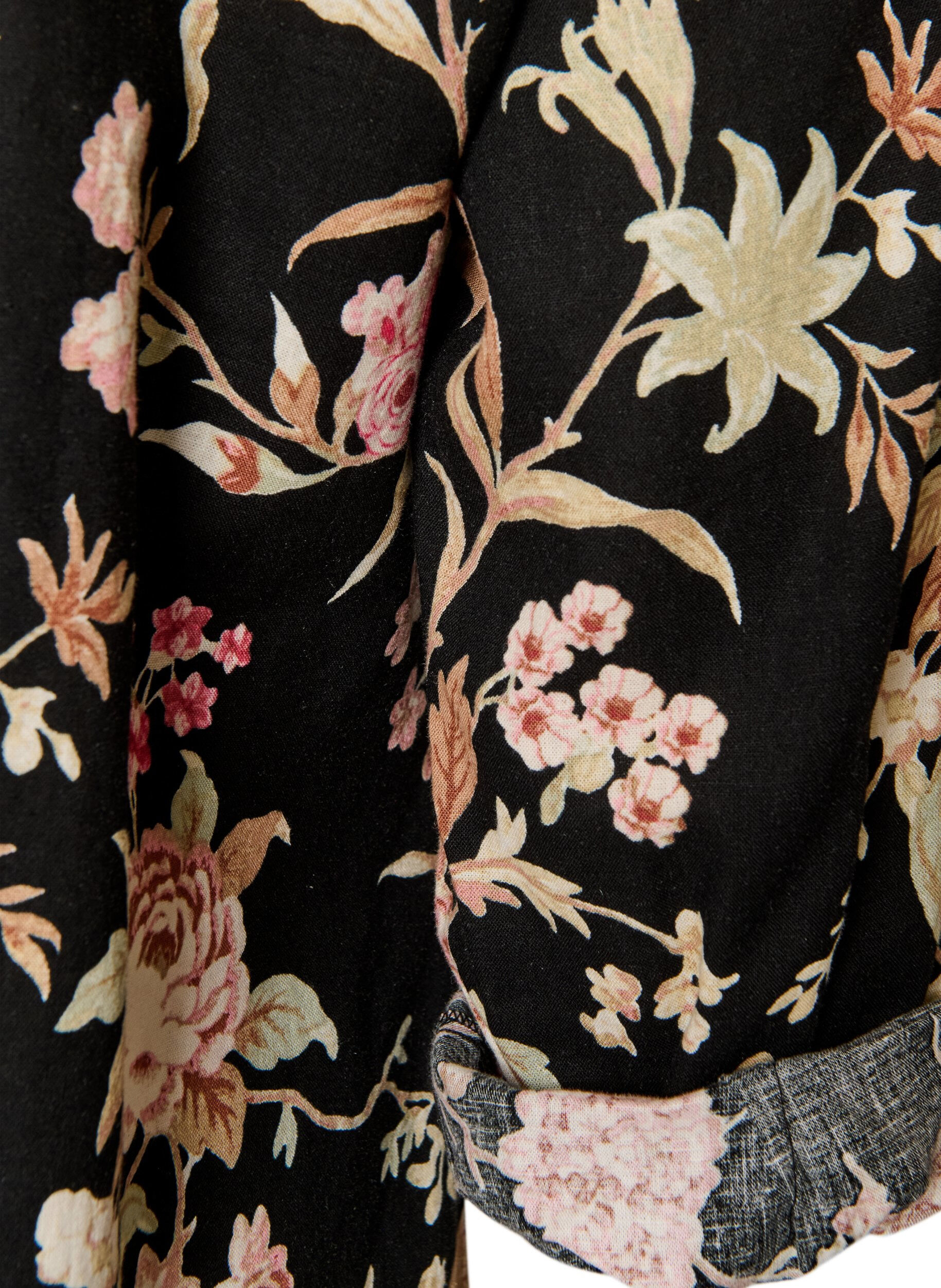 ZizziChemise longue en lin et viscose, Noir, Packshot image number 3