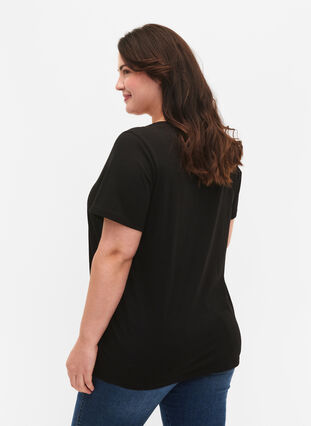 T-shirt en coton avec imprimé, Black SUN, Model image number 1