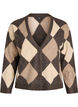 Cardigan argyle avec strass, Marron, Packshot image number 0