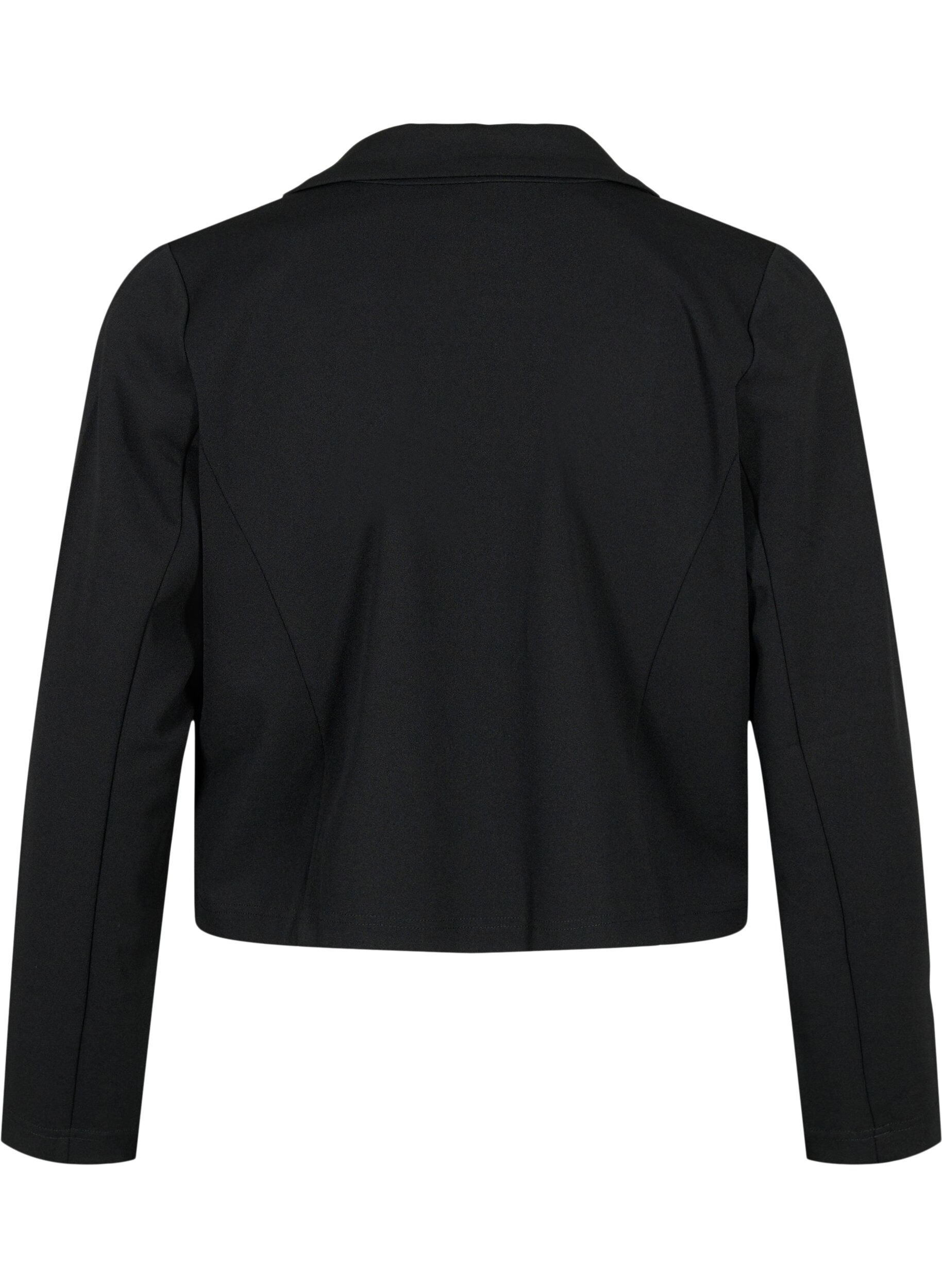 Zizzi Blazer court avec bouton, Black, Packshot image number 1