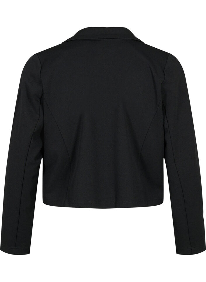 Blazer court avec bouton, Black, Packshot image number 1