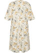 Robe midi en lin et viscose avec manches mi-longues, Blanc, Packshot image number 1