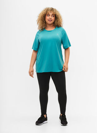 T-shirt d'entraînement à manches courtes et col ras du cou, Green-Blue Slate, Model image number 2
