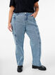 Jeans cargo taille haute, Bleu Clair, Model image number 2