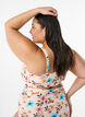 Haut de bikini &agrave; fleurs et &agrave; d&eacute;tails de jabot, Beige, Model image number 2