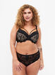 Soutien-gorge rembourré avec dentelle et lacet, Black, Model image number 2