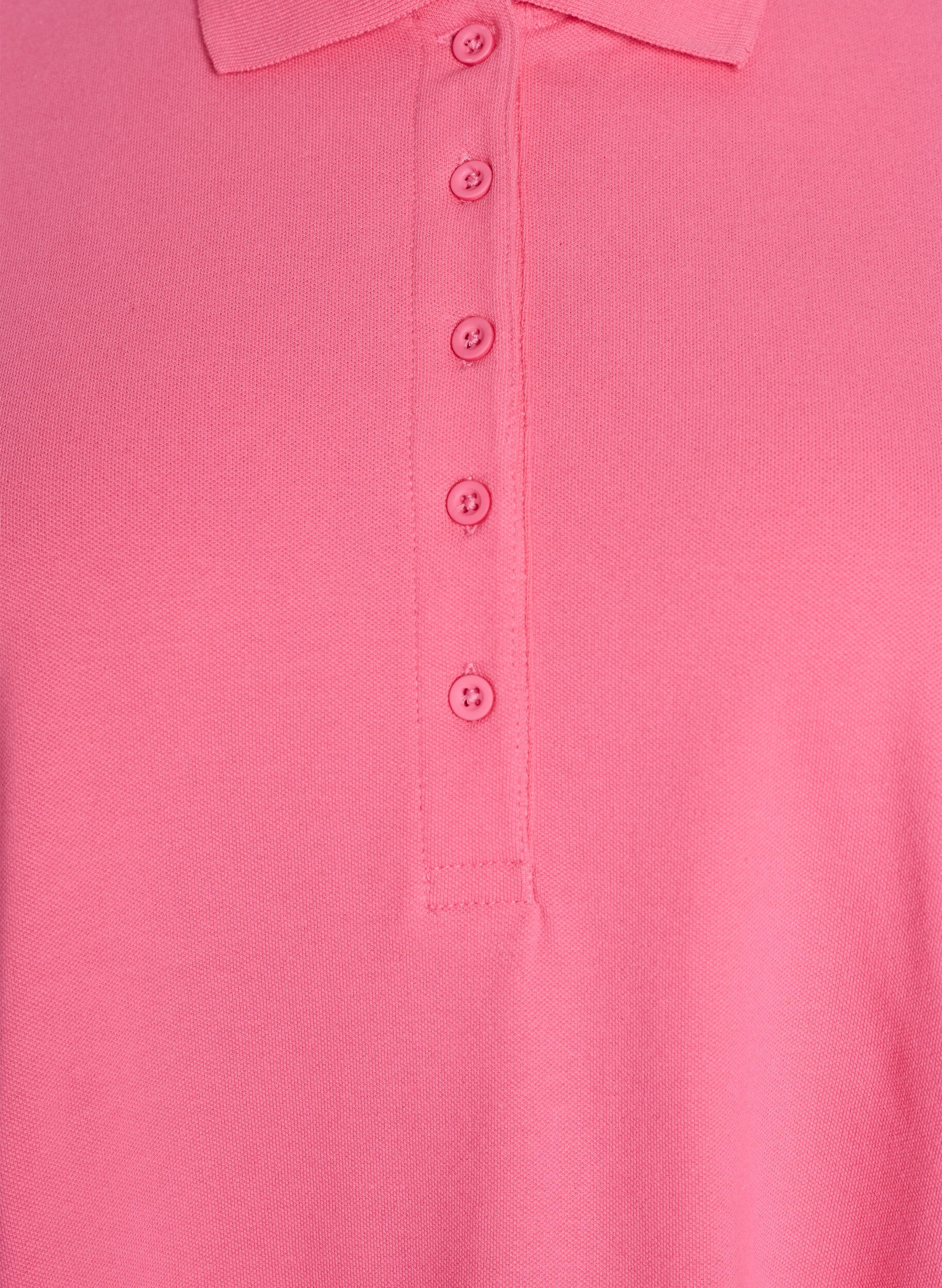 Zizzi Robe polo courte en trap&egrave;ze, Rose, Packshot image number 2