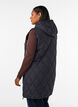 Gilet matelass&eacute; mi-long &agrave; capuche, Noir, Model image number 2