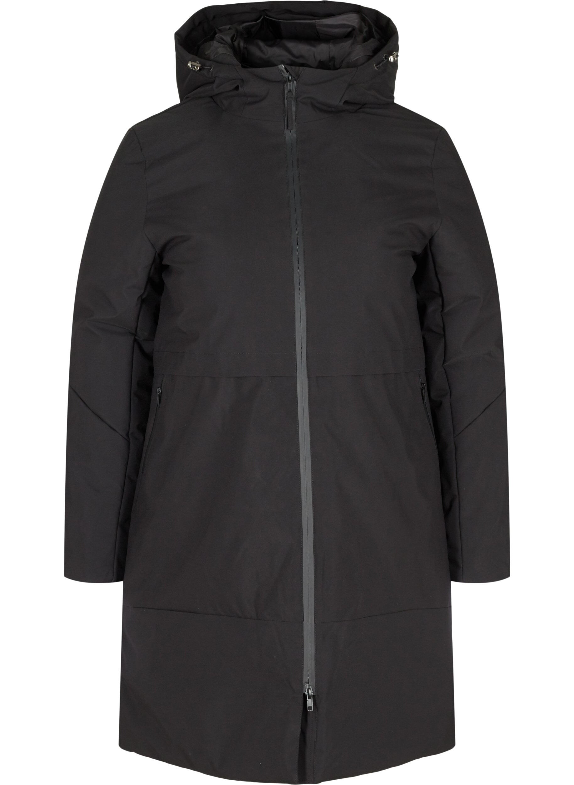 Zizzi Veste d'hiver avec taille ajustable, Noir, Packshot image number 0
