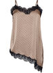 Top &agrave; fines bretelles avec dentelle et ourlet asym&eacute;trique, Beige, Packshot image number 0