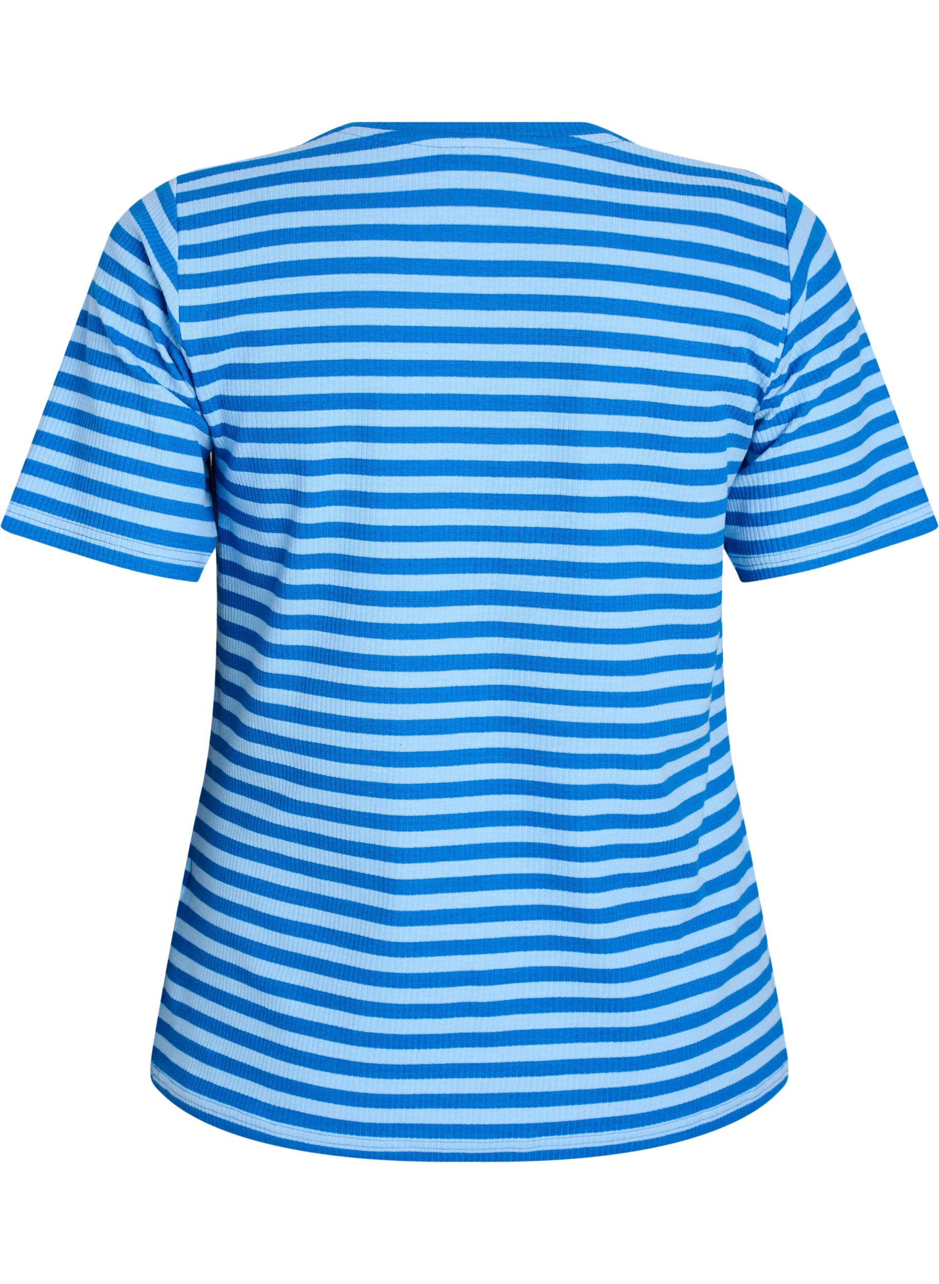 ZizziT-shirt ray&eacute; &agrave; texture c&ocirc;tel&eacute;e, Bleu Clair, Packshot image number 1