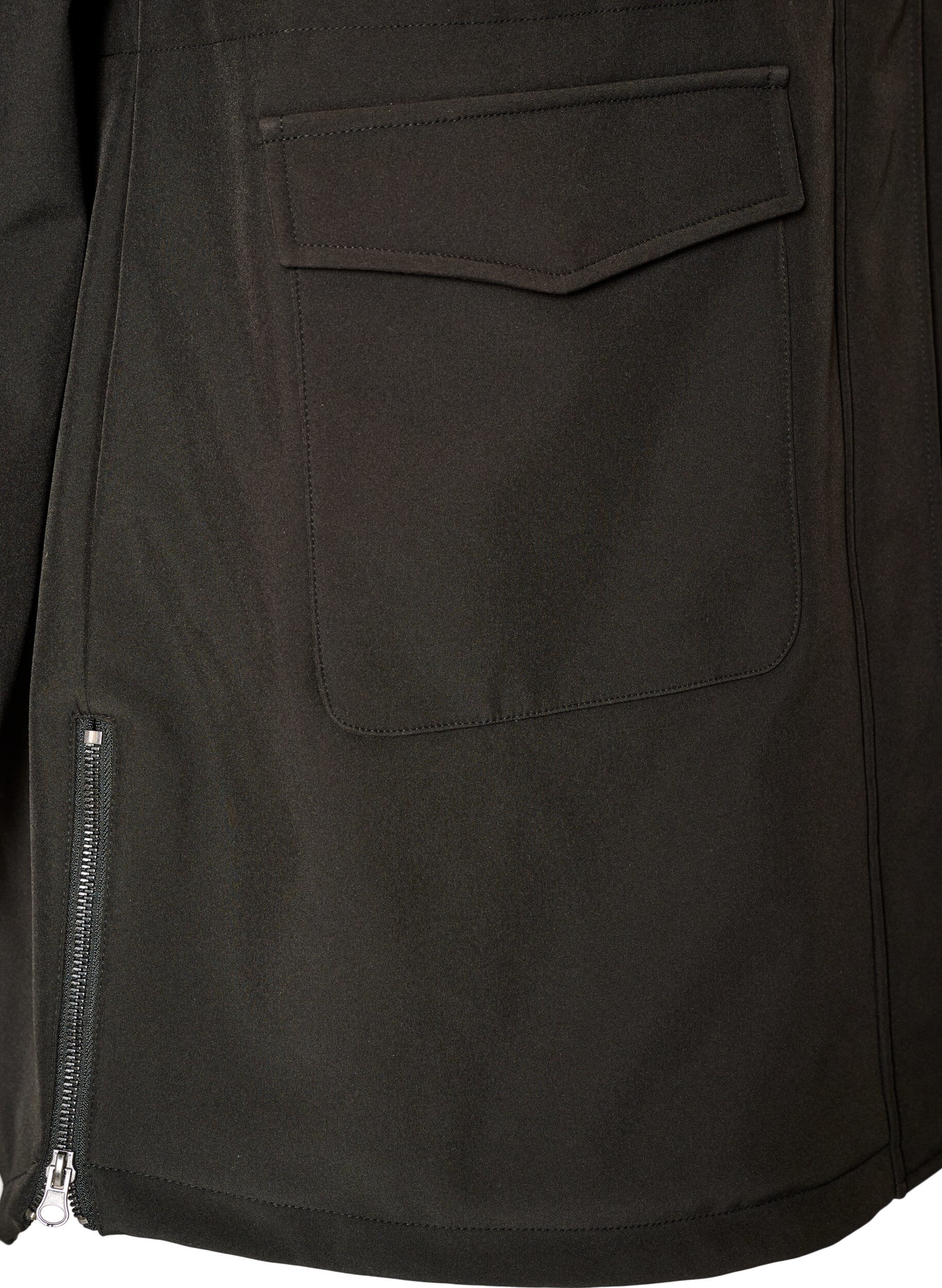 ZizziVeste softshell r&eacute;sistante &agrave; l'eau avec doublure matelass&eacute;e, Noir, Packshot image number 1