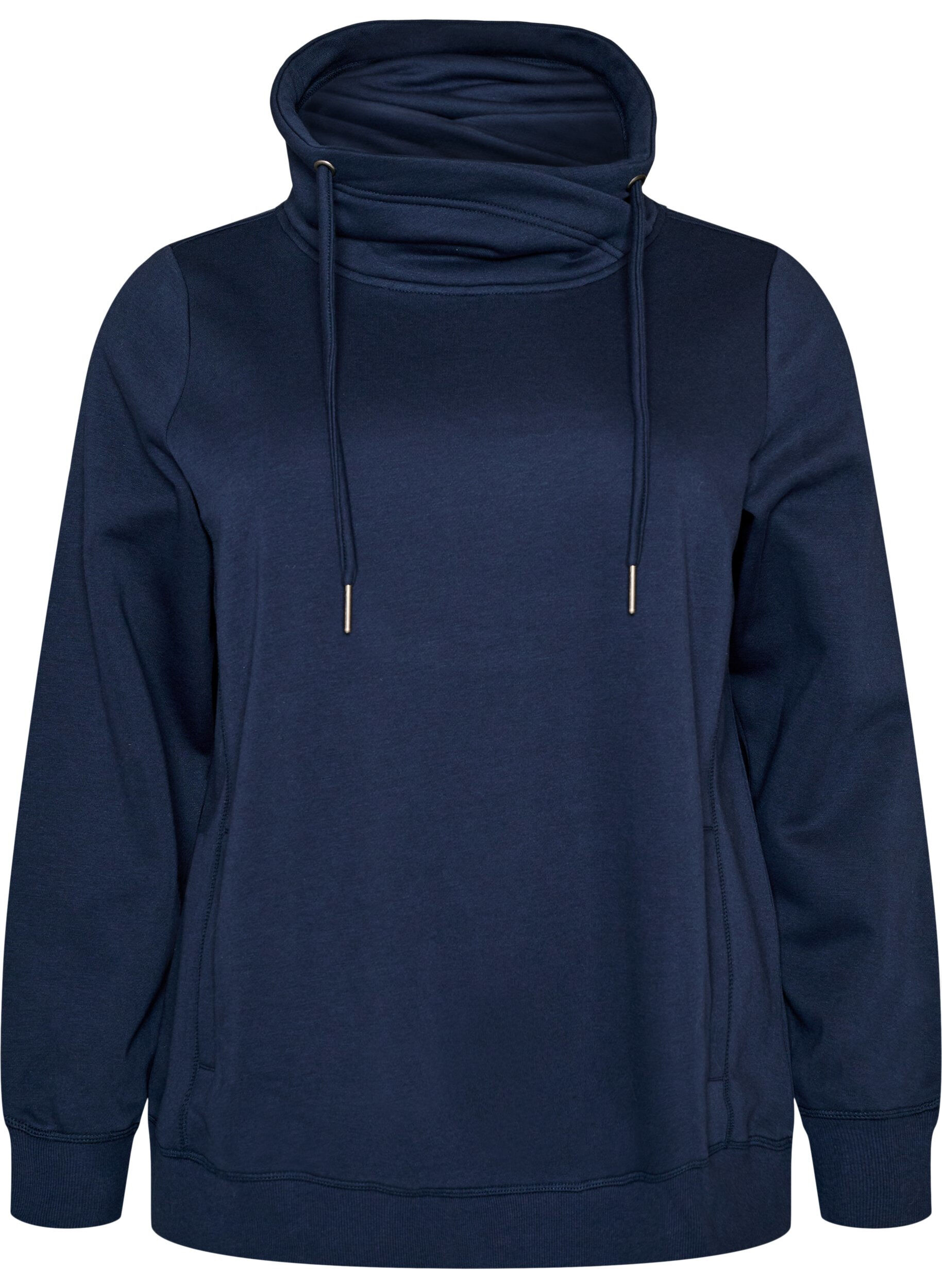ZizziSweat &agrave; col montant et poches, Bleu, Packshot image number 0